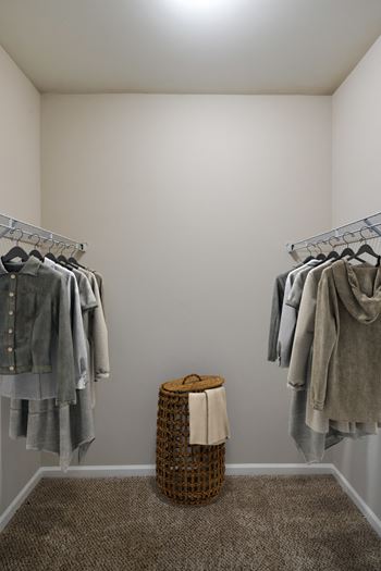 Walk-In Closet With Built-In Shelving